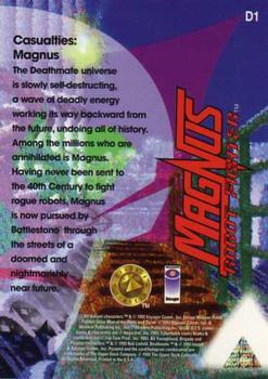 1993 Upper Deck Deathmate - Lithograms #D1 Magnus Robot Fighter Back