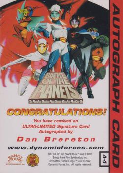 2002 Dynamic Forces Battle of the Planets - Autographs #A-4 Dan Brereton Back