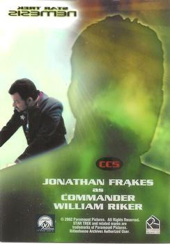 2002 Rittenhouse Star Trek: Nemesis - Casting Call Cels #CC5 Jonathan Frakes Back