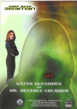 2002 Rittenhouse Star Trek: Nemesis - Casting Call Cel Cards #CC7 Gates McFadden Back