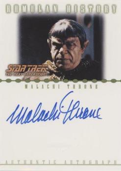 2002 Rittenhouse Star Trek: Nemesis - Romulan History Autographs #RA3 Malachi Throne Front