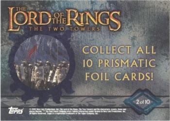 2002 Topps Lord of the Rings: The Two Towers - Prismatic Foil #2 Battle line Back