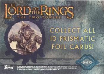 2002 Topps Lord of the Rings: The Two Towers - Prismatic Foil #6 Orc Back