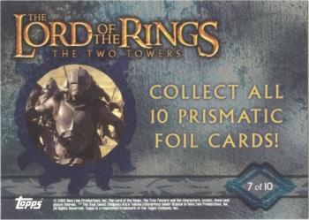 2002 Topps Lord of the Rings: The Two Towers - Prismatic Foil #7 Uruk-Hai on the March Back