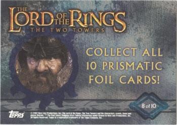 2002 Topps Lord of the Rings: The Two Towers - Prismatic Foil #8 Gimli Back