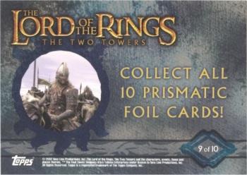 2002 Topps Lord of the Rings: The Two Towers - Prismatic Foil #9 Éomer Enhorsed Back