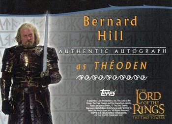 2002 Topps Lord of the Rings: The Two Towers - Autographs #NNO Bernard Hill Back