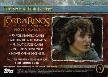 2002 Topps Lord of the Rings: The Two Towers - Promos #P1 The Legend Returns! Back
