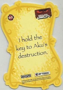 2002 ArtBox Samurai Jack - Die Cut #DC5 Samurai Jack: I hold the key to Aku's destruction. Back