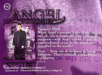 2002 Inkworks Angel Season 3 - Prophesies Unfold Puzzle #PR3 Vampire Birth Back
