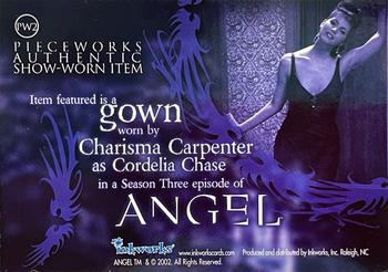 2002 Inkworks Angel Season 3 - Pieceworks Costume Relics #PW2 Charisma Carpenter Back