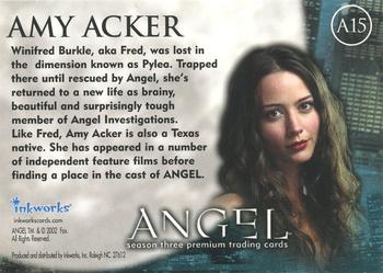 2002 Inkworks Angel Season 3 - Autographs #A15 Amy Acker Back