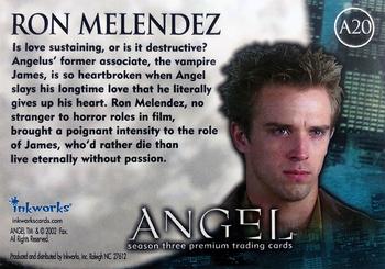 2002 Inkworks Angel Season 3 - Autographs #A20 Ron Melendez Back