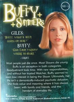 2002 Inkworks Buffy the Vampire Slayer Season 6 - Promos #VU-1 Buffy Summers Back