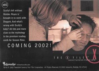 2002 Inkworks X-Files Season 8 - Box Loader #XBL1 Mulder / Scully Back