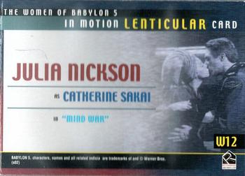 2002 Rittenhouse The Complete Babylon 5 - The Women of Babylon 5 In Motion #W12 Julia Nickson Back