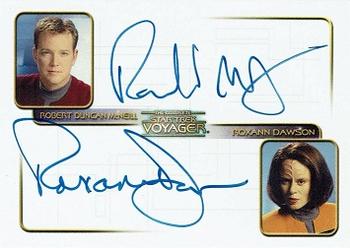 2002 Rittenhouse The Complete Star Trek: Voyager - Double Signature Series #DA1 Robert Duncan McNeill / Roxann Dawson Front