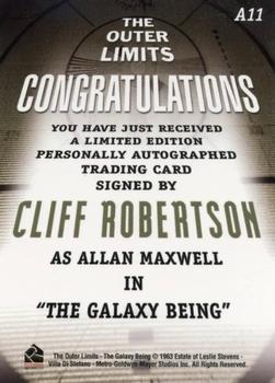 2002 Rittenhouse The Outer Limits Premiere Edition - Autographs #A11 Cliff Robertson Back