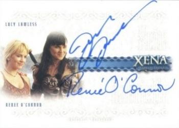2002 Rittenhouse Xena Beauty & Brawn - Dual Autographs #DA1 Lucy Lawless / Renee O'Connor Front