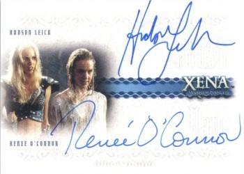 2002 Rittenhouse Xena Beauty & Brawn - Dual Autographs #DA2 Hudson Leick / Renee O'Connor Front