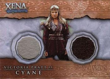 2002 Rittenhouse Xena Beauty & Brawn - From the Archives Dual Costume Cards #DC2 Cyane Front