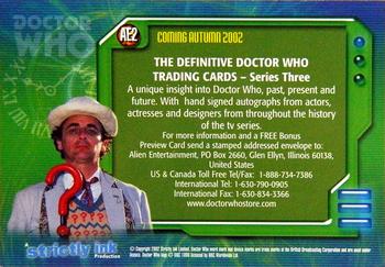 2002 Strictly Ink Doctor Who The Definitive Series 3 - Promos #AE2 Royal Connections? Back