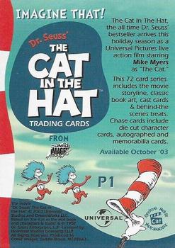 2003 Comic Images The Cat in the Hat - Promos #P1 Cat with Thing 1 & Thing 2 Back