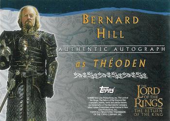 2003 Topps Lord of the Rings: The Return of the King - Autographs #NNO Bernard Hill Back