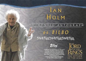 2003 Topps Lord of the Rings: The Return of the King - Autographs #NNO Ian Holm Back