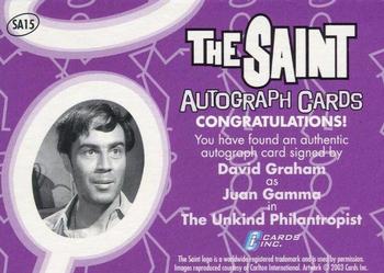 2003 Cards Inc. Best of the Saint - Autographs #SA15 David Graham Back