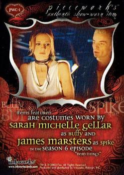 2003 Inkworks Buffy Connections - Pieceworks Dual Costume Cards #PWC-1 Buffy / Spike Back