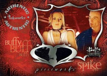 2003 Inkworks Buffy Connections - Pieceworks Dual Costume Cards #PWC-1 Buffy / Spike Front