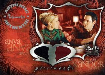 2003 Inkworks Buffy Connections - Pieceworks Dual Costume Cards #PWC-2 Anya / Xander Front