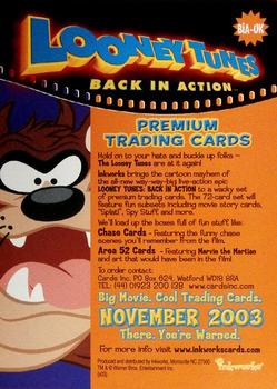 2003 Inkworks Looney Tunes Back in Action - Promos #BiA-UK U.K. exclusive Back