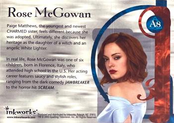 2003 Inkworks Charmed Power of Three - Autographs #A8 Rose McGowan Back
