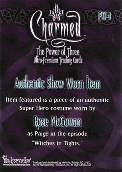 2003 Inkworks Charmed Power of Three - Pieceworks Costume #PW4 Paige Back