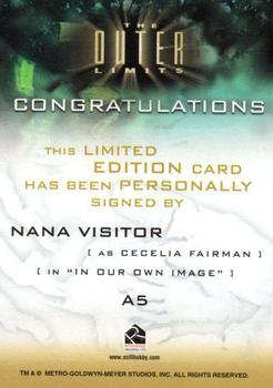 2003 Rittenhouse The Outer Limits: Sex, Cyborgs & Science Fiction - Autographs #A5 Nana Visitor Back