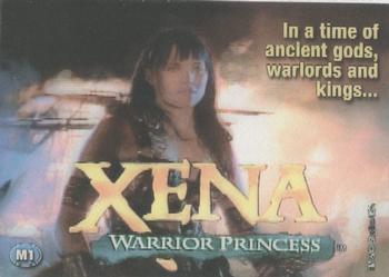 2003 Rittenhouse The Quotable Xena: Warrior Princess  - Xena In Motion #M1 In a time of ancient gods, Warlords and kings. Front