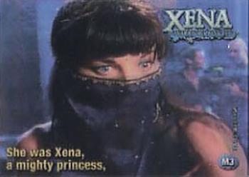 2003 Rittenhouse The Quotable Xena: Warrior Princess  - Xena In Motion #M3 She was Xena, a mighty princess, Front