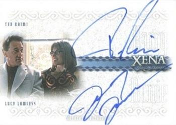 2003 Rittenhouse The Quotable Xena: Warrior Princess  - Dual Autographs #DA8 Ted Raimi  / Lucy Lawless Front