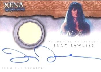 2003 Rittenhouse The Quotable Xena: Warrior Princess  - From the Archives Autograph Costume Cards #AC4 Lucy Lawless / Xena Front