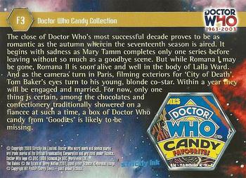 2003 Strictly Ink Doctor Who 40th Anniversary - Merchandise Over 40 Years Gold-Foil Set #F3 1979 - City of Death Back