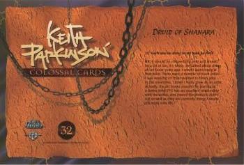 1996 FPG Keith Parkinson Colossal #32 Druid of Shannara Back