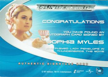 2001 Cards Inc. Thunderbirds Are Go - Autographs #AC3 Sophia Myles Back
