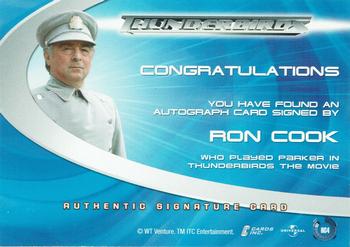 2001 Cards Inc. Thunderbirds Are Go - Autographs #AC4 Ron Cook Back