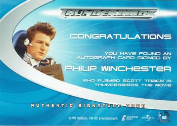2001 Cards Inc. Thunderbirds Are Go - Autographs #AC5 Philip Winchester Back