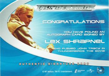 2001 Cards Inc. Thunderbirds Are Go - Autographs #AC7 Lex Shrapnel Back