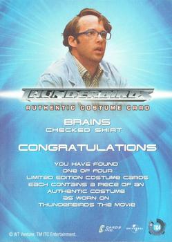 2001 Cards Inc. Thunderbirds Are Go - Costume #4 Brains' Checked Shirt Back