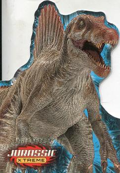 2001 Inkworks Jurassic Park III 3D - Jurassic Xtreme Die Cut #JE1 What purpose did Spinosaurus' sail serve? Front