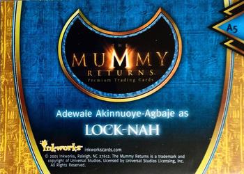 2001 Inkworks The Mummy Returns - Autographs #A5 Adewale Akinnuoye-Agbaje Back